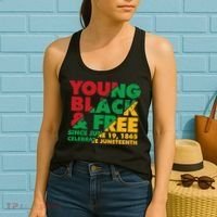 Young Black and Free novelty Juneteenth Women's Tank Top thumb 2