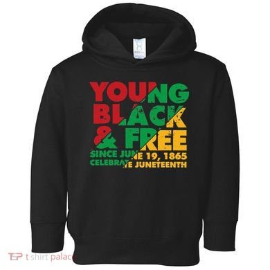 Young Black and Free novelty Juneteenth Toddler Hoodie