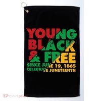 Young Black and Free novelty Juneteenth Golf Towel thumb 0