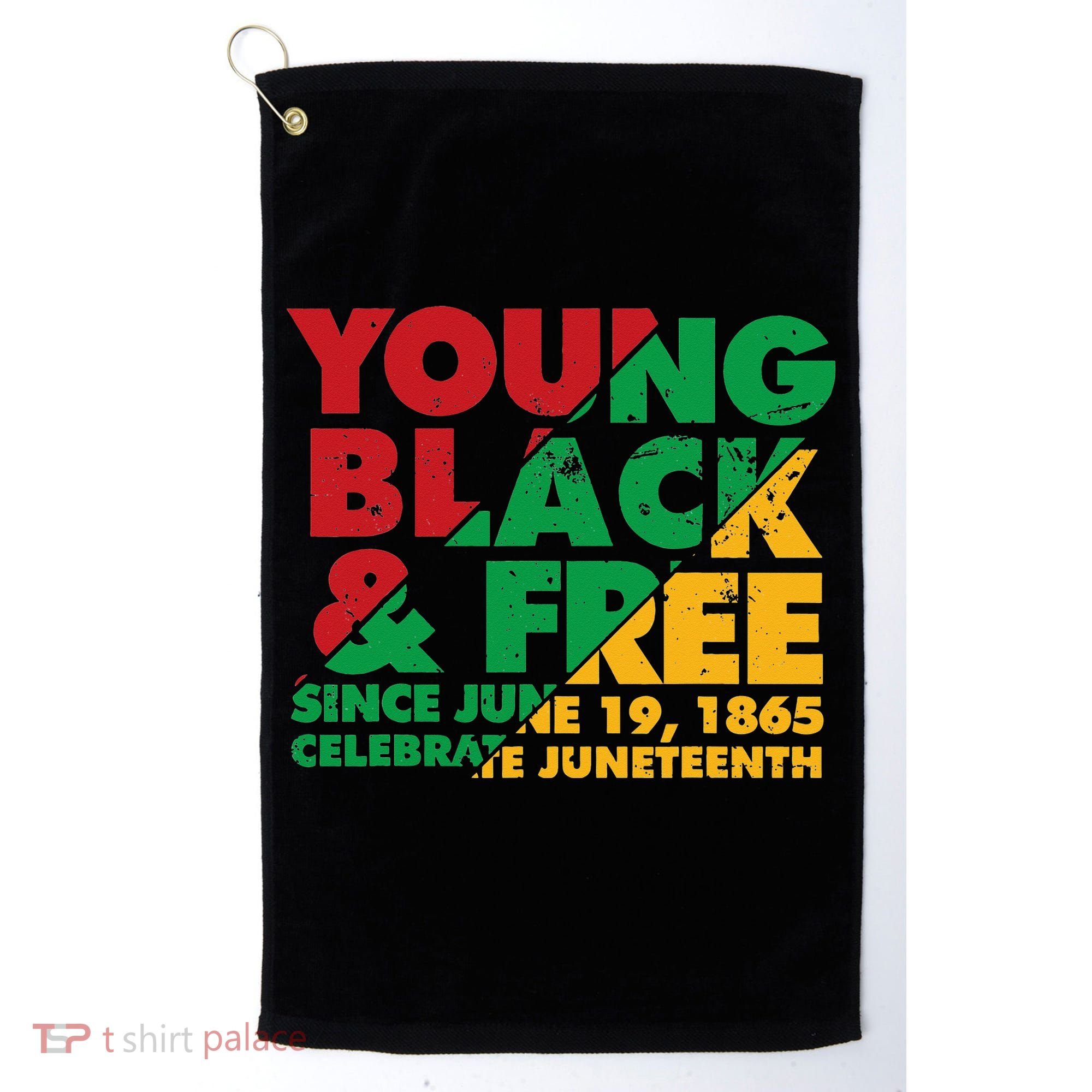 Young Black and Free novelty Juneteenth Golf Towel
