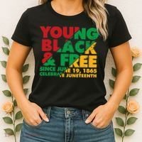 Young Black and Free novelty Juneteenth Women's T-Shirt thumb 2