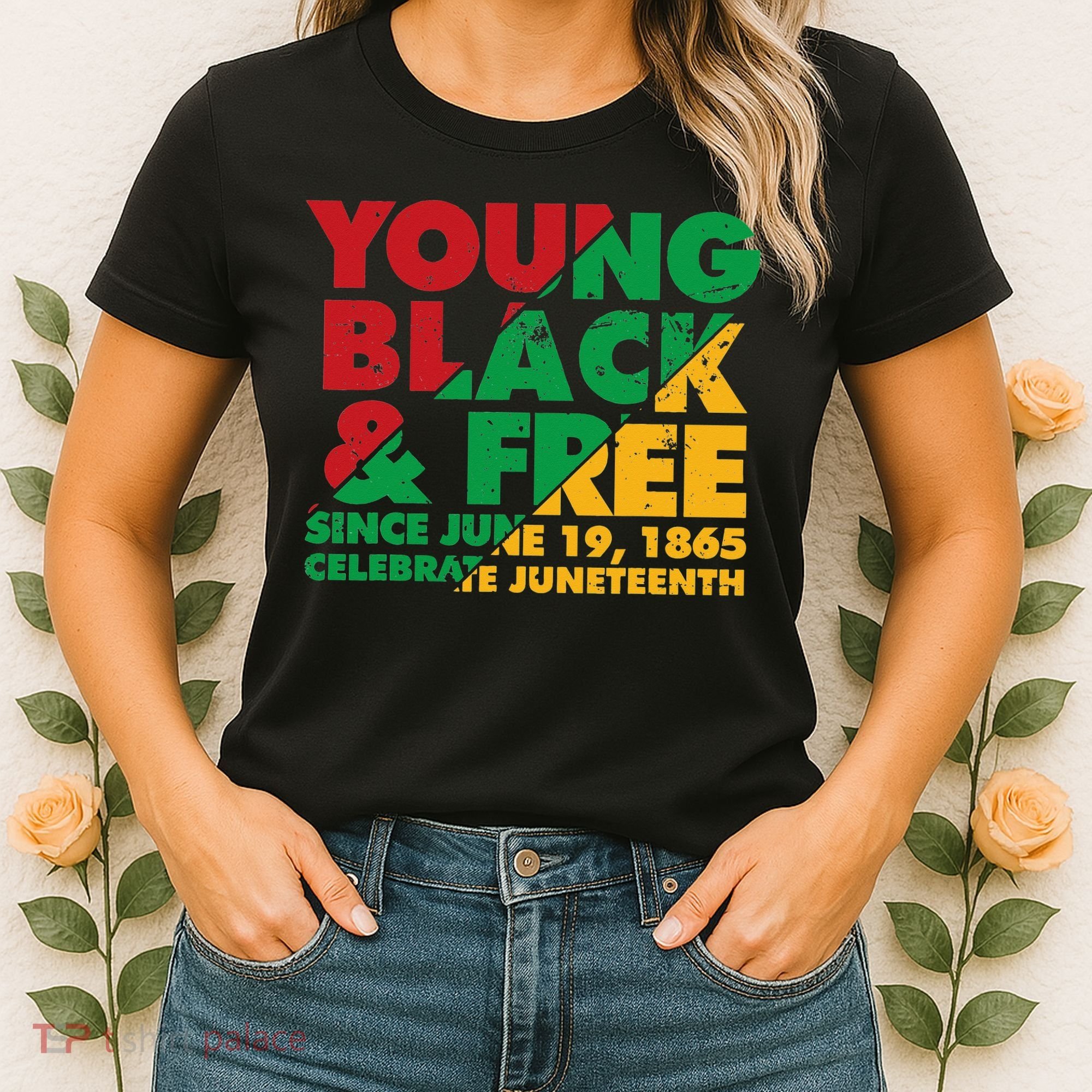 Young Black and Free novelty Juneteenth Women's T-Shirt