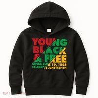 Young Black and Free novelty Juneteenth Kids Hoodie thumb 0