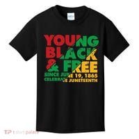 Young Black and Free novelty Juneteenth Kids T-Shirt thumb 0