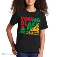 Young Black and Free novelty Juneteenth Kids T-Shirt thumb 2