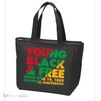 Young Black and Free novelty Juneteenth Tote Bag thumb 3