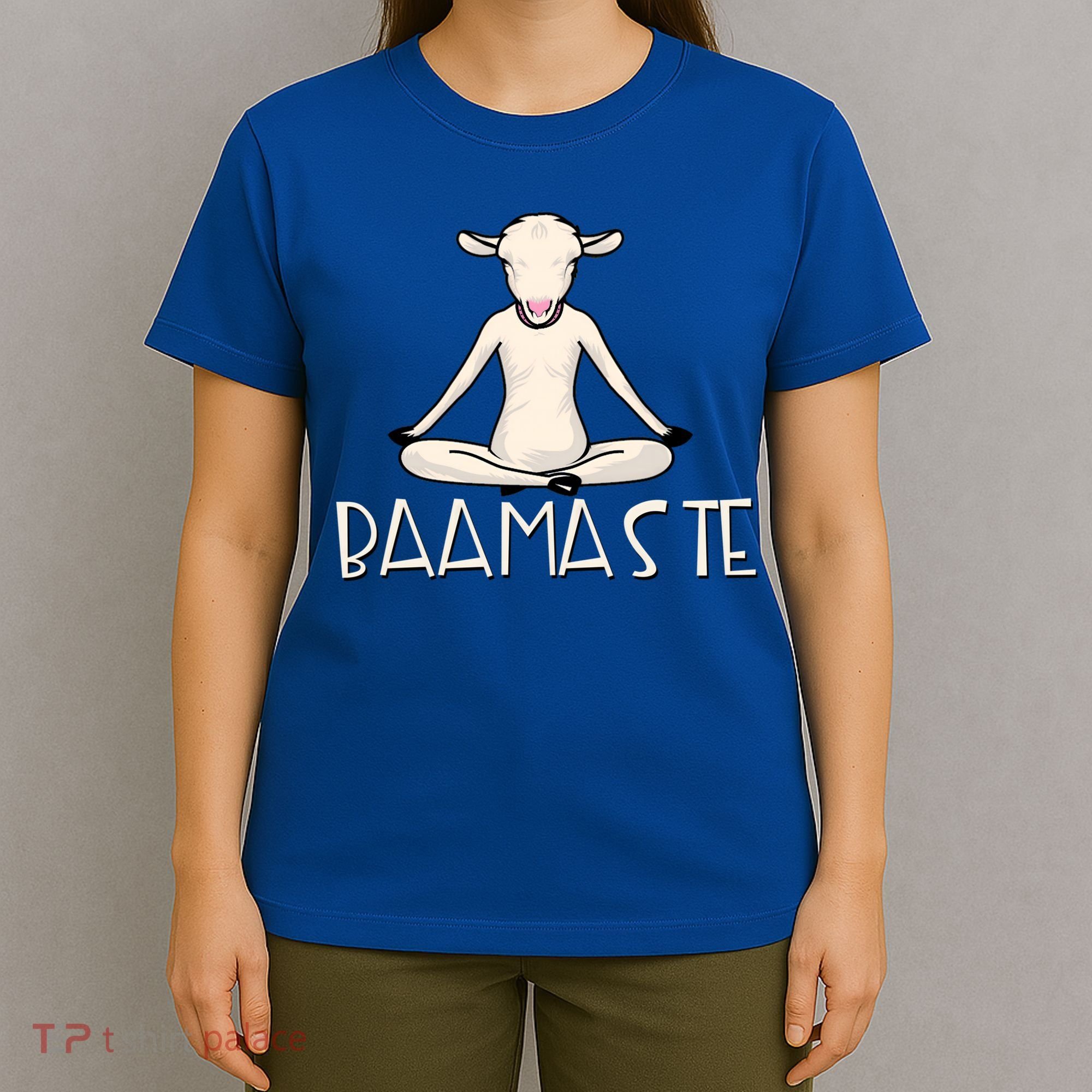 Yoga Baamaste Funny Goat Yoga In Lotus Pose Yoga Student Cute Gift T-Shirt