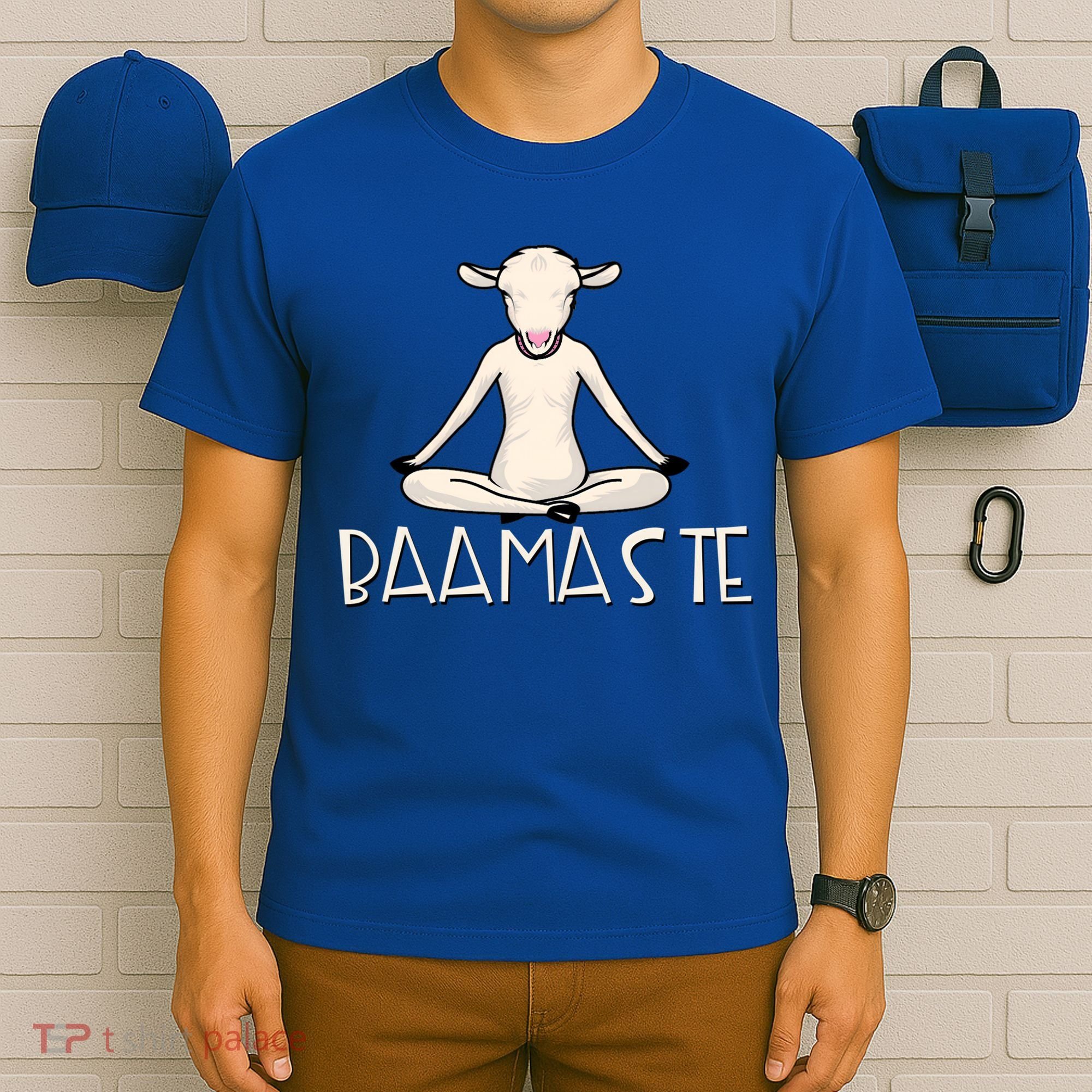 Yoga Baamaste Funny Goat Yoga In Lotus Pose Yoga Student Cute Gift T-Shirt