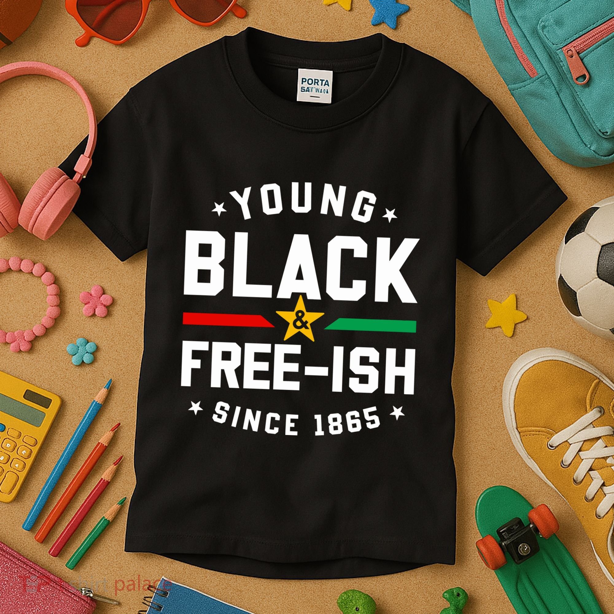 Young Black Freeish Since 1865 Kids T-Shirt