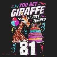 You Bet Giraffe I Just Turned 81 Funny 81st Birthday Beanie thumb 2