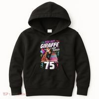 You Bet Giraffe I Just Turned 75 Funny 75th Birthday Kids Hoodie thumb 0