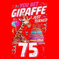 You Bet Giraffe I Just Turned 75 Funny 75th Birthday Santa Hat thumb 1