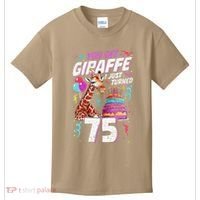 You Bet Giraffe I Just Turned 75 Funny 75th Birthday Kids T-Shirt thumb 0