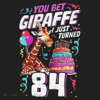 You Bet Giraffe I Just Turned 84 Funny 84th Birthday Beanie thumb 2