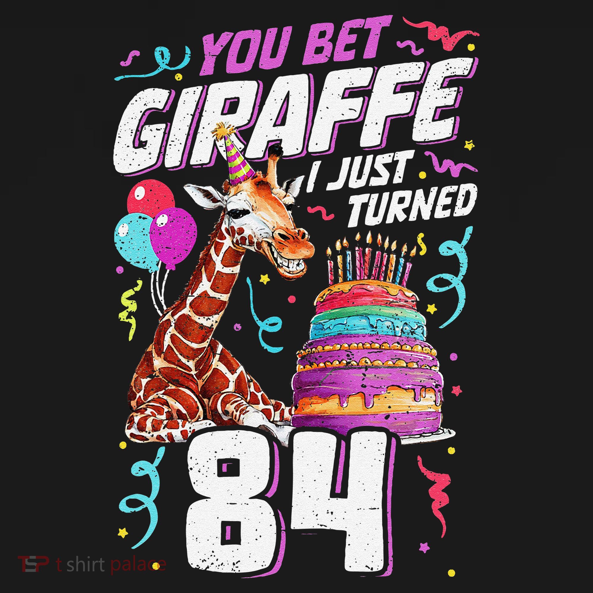 You Bet Giraffe I Just Turned 84 Funny 84th Birthday Coaster