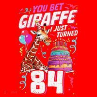 You Bet Giraffe I Just Turned 84 Funny 84th Birthday Santa Hat thumb 1