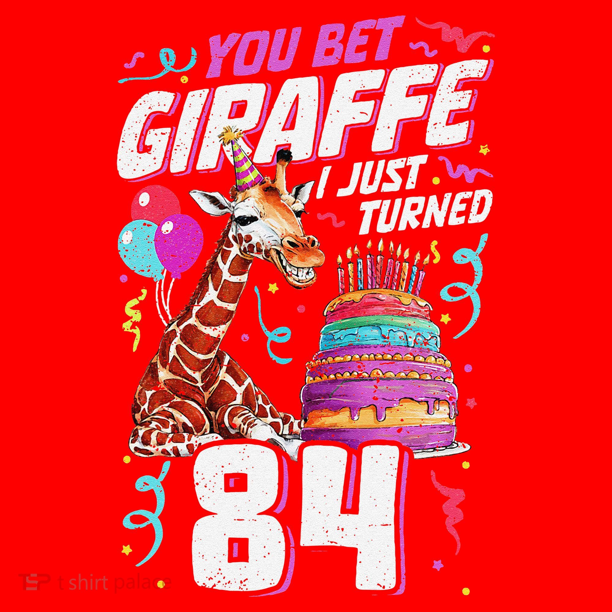 You Bet Giraffe I Just Turned 84 Funny 84th Birthday Santa Hat