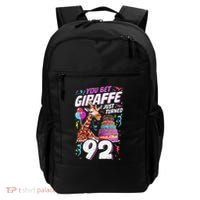 You Bet Giraffe I Just Turned 92 Funny 92nd Birthday Backpack thumb 0