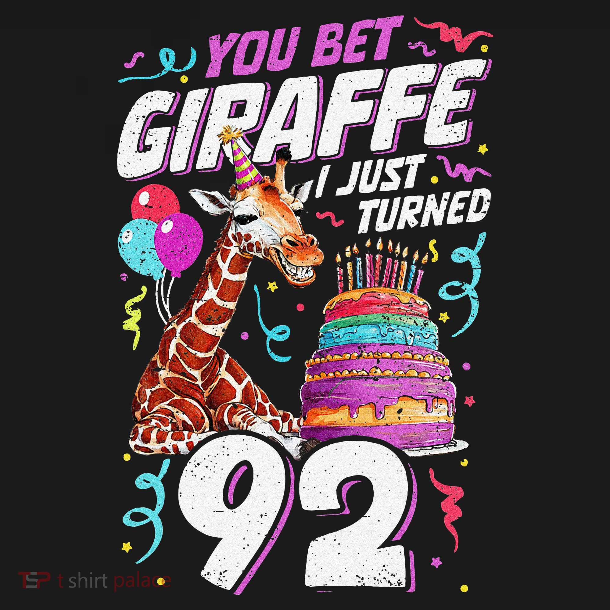 You Bet Giraffe I Just Turned 92 Funny 92nd Birthday Women's Tank Top