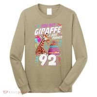 You Bet Giraffe I Just Turned 92 Funny 92nd Birthday Long Sleeve Shirt thumb 0
