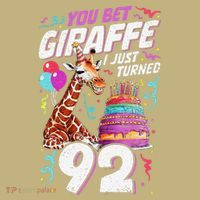 You Bet Giraffe I Just Turned 92 Funny 92nd Birthday Mousepad thumb 1