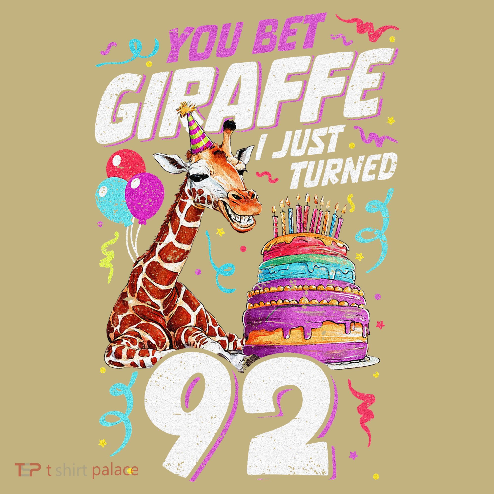 You Bet Giraffe I Just Turned 92 Funny 92nd Birthday Mousepad