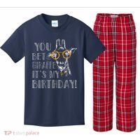 You Bet Giraffe It's My Birthday | Funny Giraffe Kids Plaid Pajama Set thumb 0