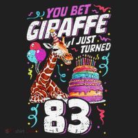 You Bet Giraffe I Just Turned 83 Funny 83rd Birthday Beanie thumb 2