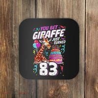 You Bet Giraffe I Just Turned 83 Funny 83rd Birthday Coaster thumb 0