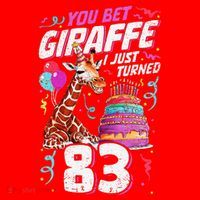You Bet Giraffe I Just Turned 83 Funny 83rd Birthday Santa Hat thumb 1
