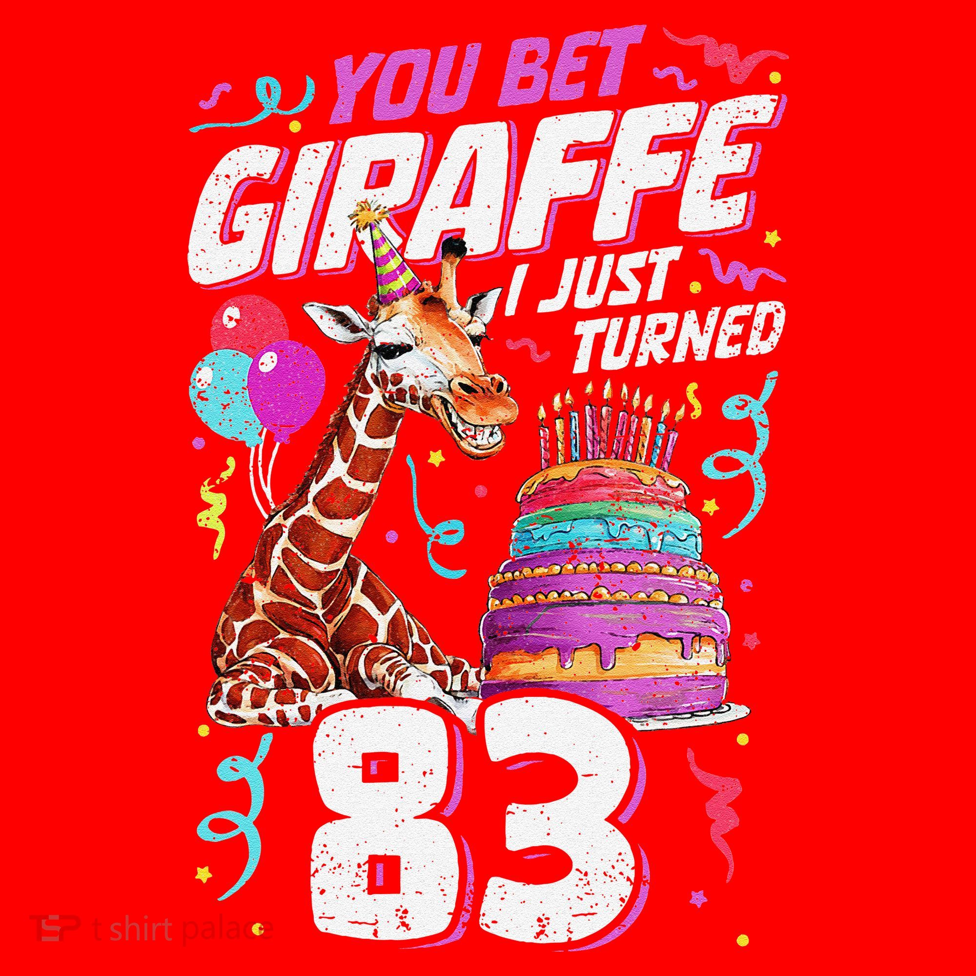 You Bet Giraffe I Just Turned 83 Funny 83rd Birthday Santa Hat