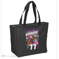 You Bet Giraffe I Just Turned 77 Funny 77th Birthday Tote Bag thumb 2