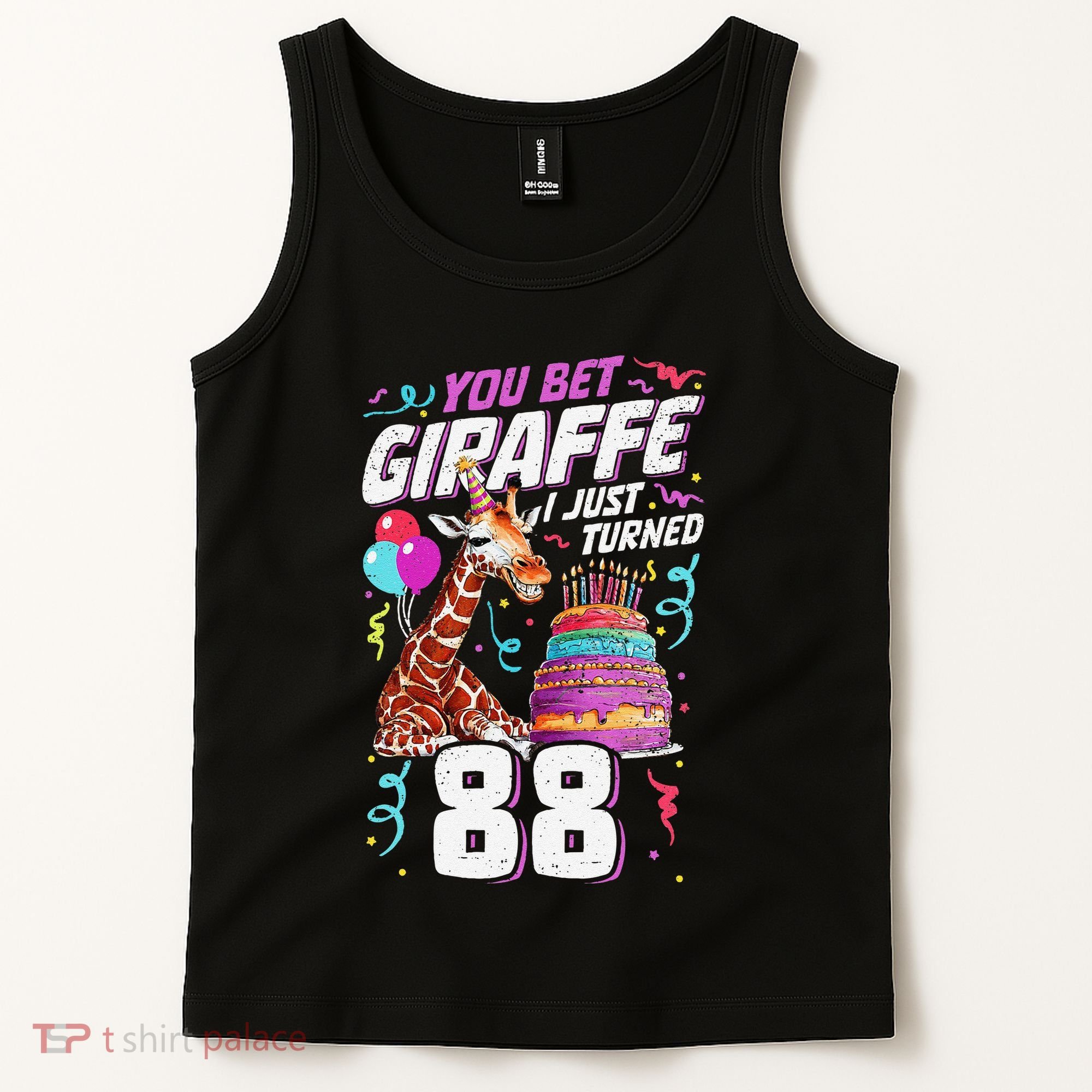 You Bet Giraffe I Just Turned 88 Funny 88th Birthday Tank Top