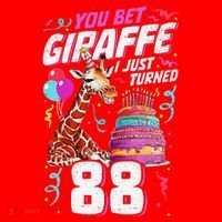 You Bet Giraffe I Just Turned 88 Funny 88th Birthday Santa Hat thumb 1