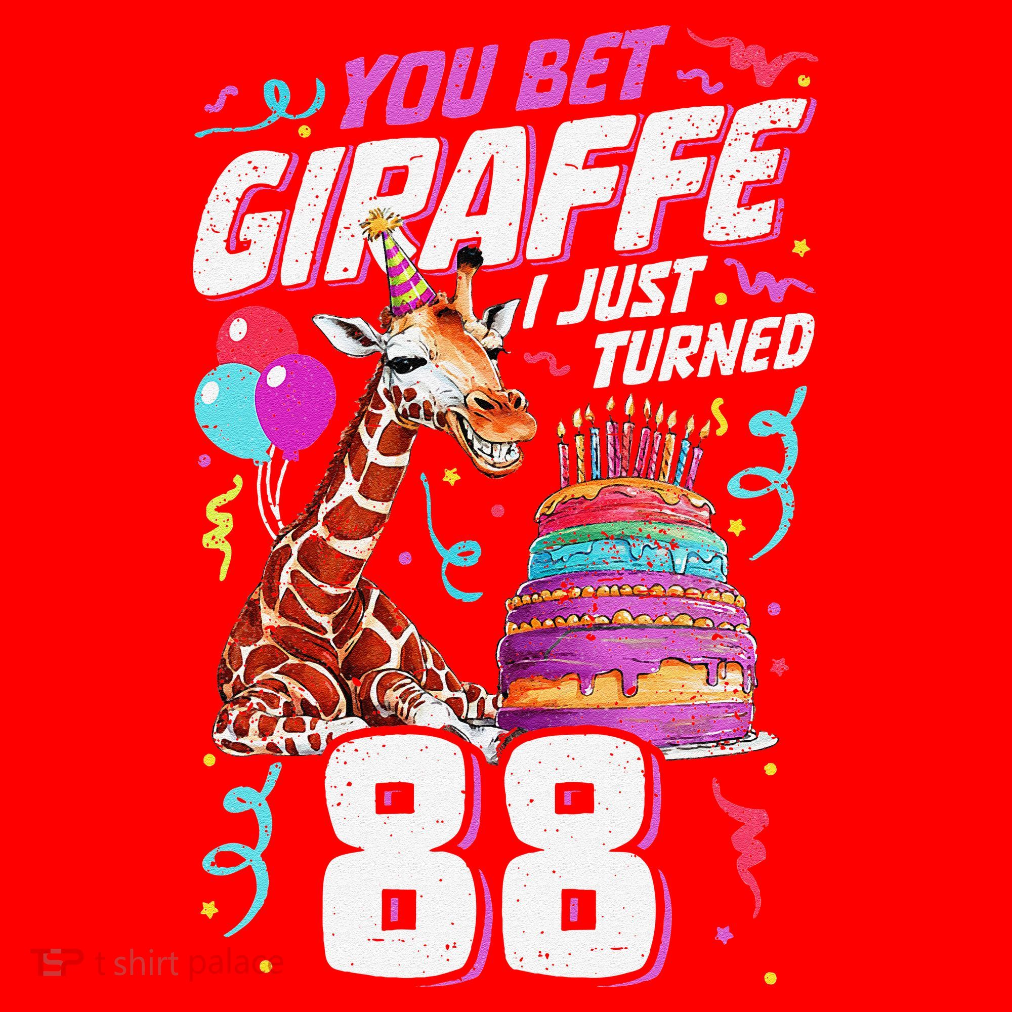 You Bet Giraffe I Just Turned 88 Funny 88th Birthday Santa Hat