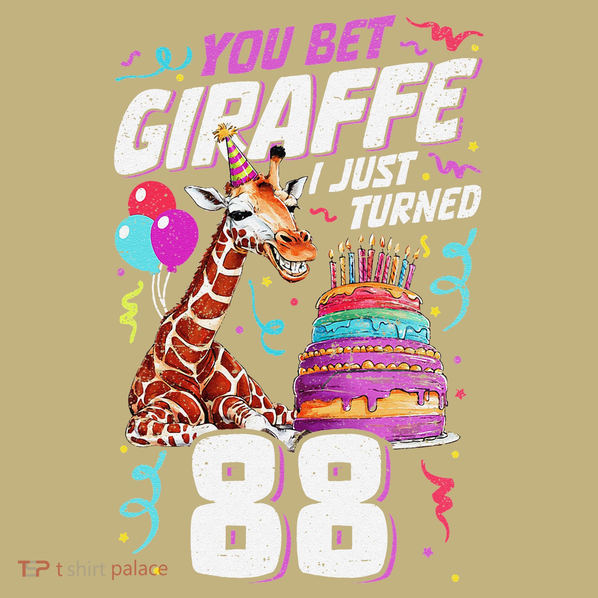 You Bet Giraffe I Just Turned 88 Funny 88th Birthday Long Sleeve Shirt