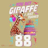 You Bet Giraffe I Just Turned 88 Funny 88th Birthday Mousepad thumb 1