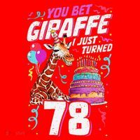 You Bet Giraffe I Just Turned 78 Funny 78th Birthday Santa Hat thumb 1