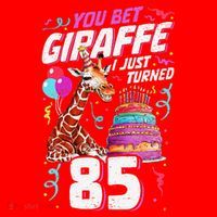 You Bet Giraffe I Just Turned 85 Funny 85th Birthday Santa Hat thumb 1