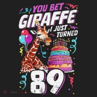 You Bet Giraffe I Just Turned 89 Funny 89th Birthday Beanie thumb 2