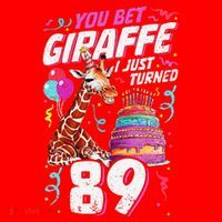 You Bet Giraffe I Just Turned 89 Funny 89th Birthday Santa Hat thumb 1