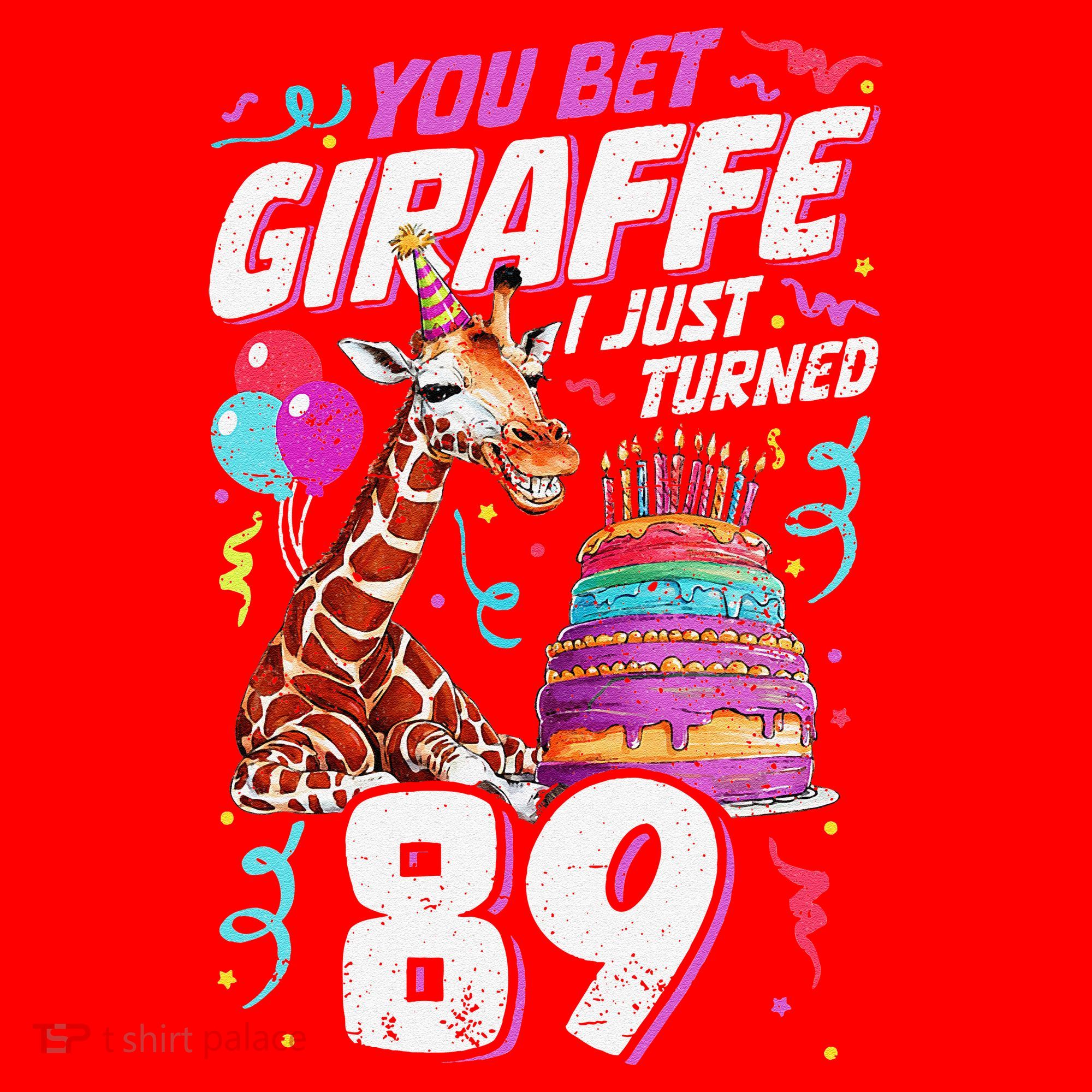 You Bet Giraffe I Just Turned 89 Funny 89th Birthday Santa Hat