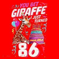 You Bet Giraffe I Just Turned 86 Funny 86th Birthday Santa Hat thumb 1