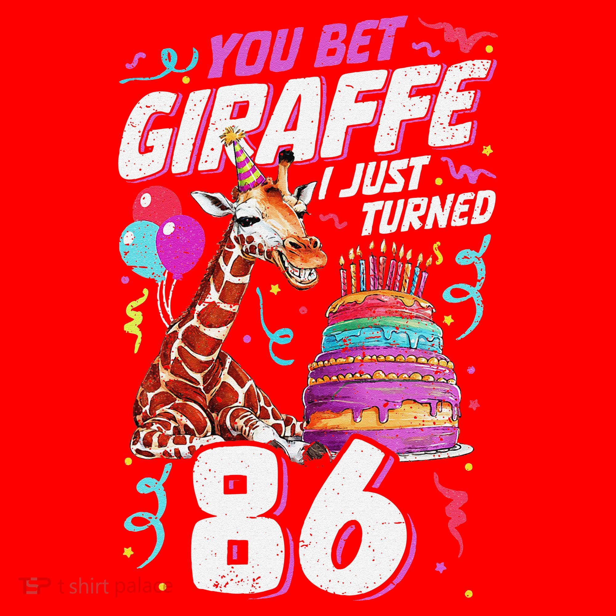 You Bet Giraffe I Just Turned 86 Funny 86th Birthday Santa Hat