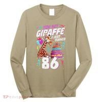 You Bet Giraffe I Just Turned 86 Funny 86th Birthday Long Sleeve Shirt thumb 0