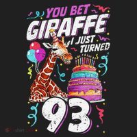 You Bet Giraffe I Just Turned 93 Funny 93rd Birthday Beanie thumb 2