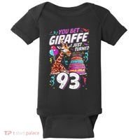 You Bet Giraffe I Just Turned 93 Funny 93rd Birthday Baby Bodysuit thumb 0