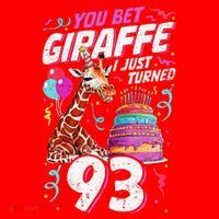 You Bet Giraffe I Just Turned 93 Funny 93rd Birthday Santa Hat thumb 1