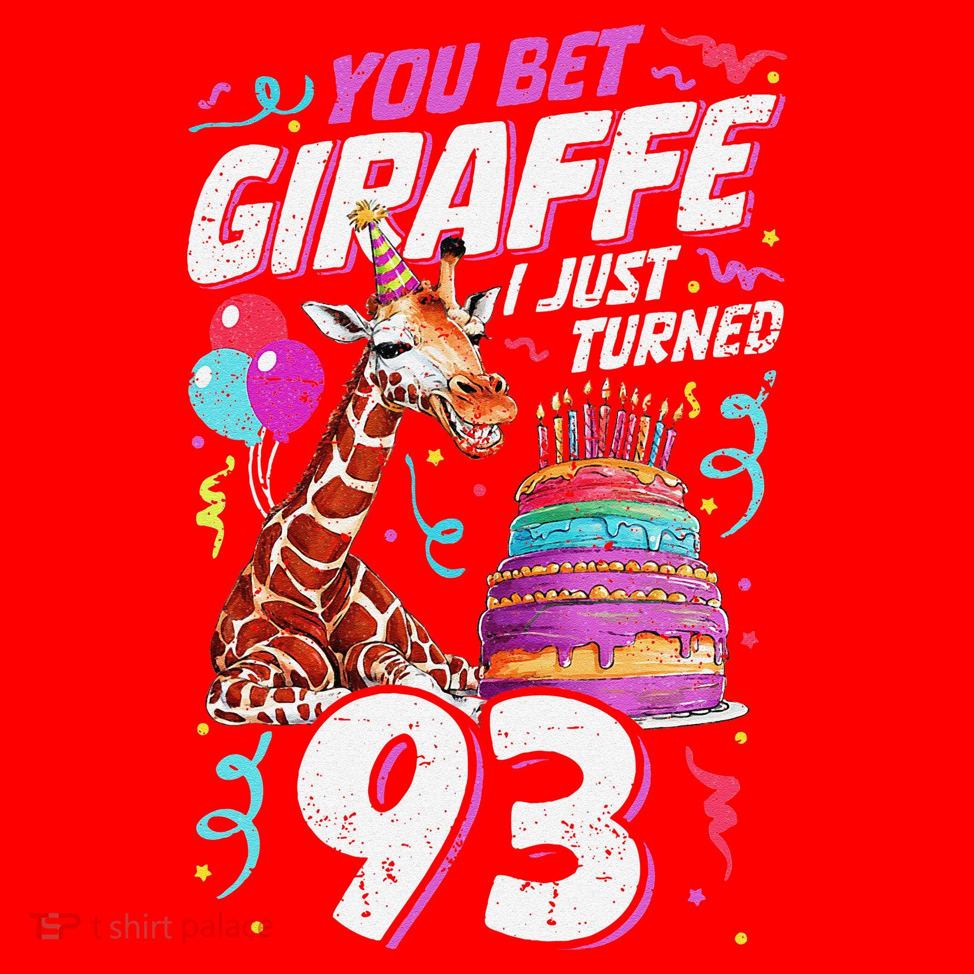 You Bet Giraffe I Just Turned 93 Funny 93rd Birthday Santa Hat