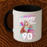 You Bet Giraffe I Just Turned 90 Funny 90th Birthday Coffee Mug thumb 2